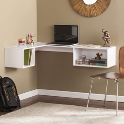 Fynn Wall Mount Corner Desk - White