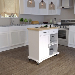 Warkin Rolling Kitchen Island w/ Storage