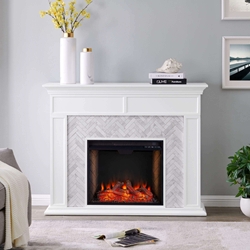 Torlington Tiled Marble Fireplace Mantel with Smart Firebox