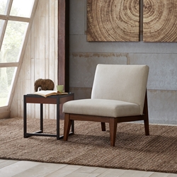 Kari Slant Back Wood Accent Chair